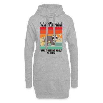 Faultier Liebhaber - Hoodie-Kleid - Grau meliert - Vorne
