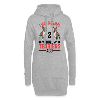 Bullterrier Geschenk Miniature Bull Terrier - Hoodie-Kleid - Grau meliert - Vorne