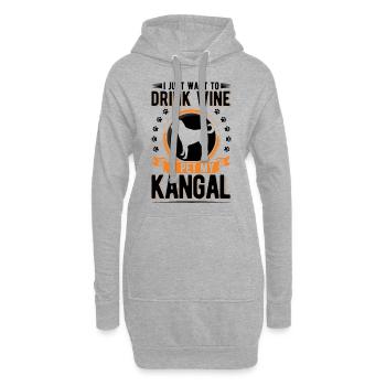 Kangal et vin Chien de berger anatolien - Sweat-shirt à capuche long Femme - gris chiné - Devant