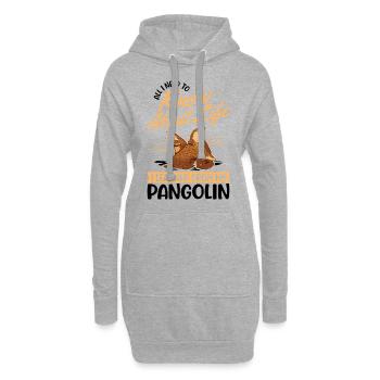 Pangolin Geschenk Schuppentier - Hoodie-Kleid - Grau meliert - Vorne