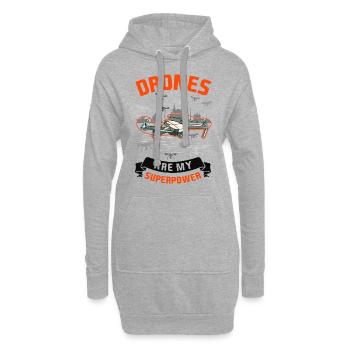 Les drones sont ma superpuissance Drone Drone Pilot - Sweat-shirt à capuche long Femme - gris chiné - Devant