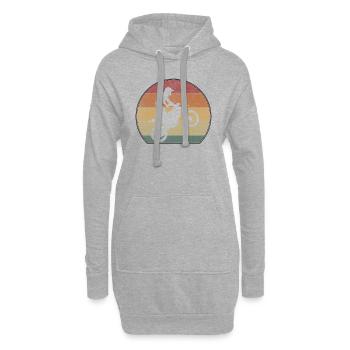 Retro Motocross Sonnenuntergang MX - Hoodie-Kleid - Grau meliert - Vorne