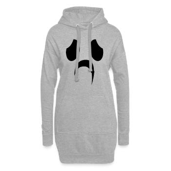 Trauriges Geister Gesicht Halloween Kostüm - Hoodie-Kleid - Grau meliert - Vorne