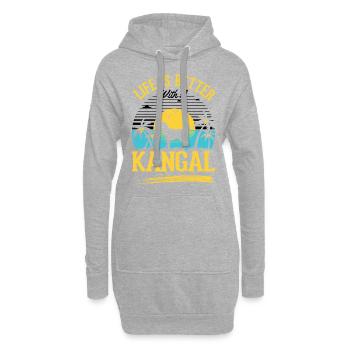 La vie est meilleure avec un Kangal - Sweat-shirt à capuche long Femme - gris chiné - Devant