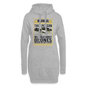 Drohne Drohnenpilot Quadrocopter - Hoodie-Kleid - Grau meliert - Vorne
