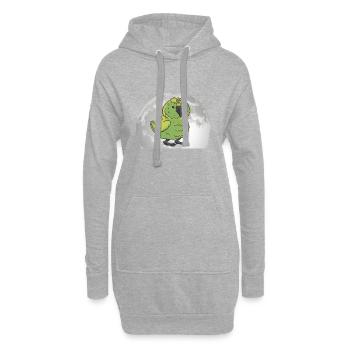 Kakapo Moon Perroquet de nuit - Sweat-shirt à capuche long Femme - gris chiné - Devant