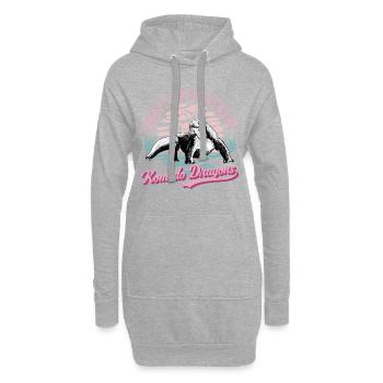 Komodowaran Komododrache Waran - Hoodie-Kleid - Grau meliert - Vorne