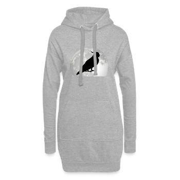 Perruche Budgie Moon Welli - Sweat-shirt à capuche long Femme - gris chiné - Devant
