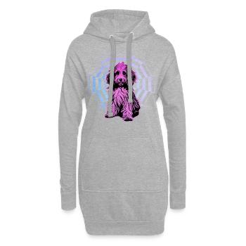 Havaneser Retro - Hoodie-Kleid - Grau meliert - Vorne