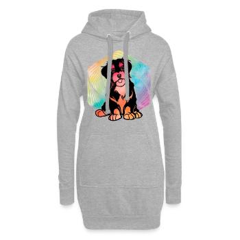 Rétro havanais - Sweat-shirt à capuche long Femme - gris chiné - Devant