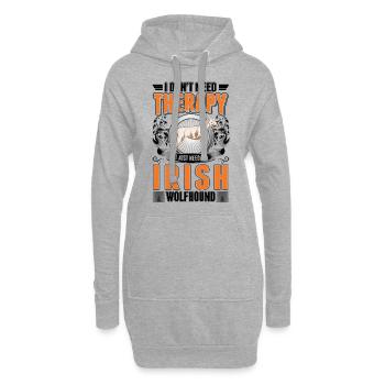 Irischer Wolfshund Therapie Irish Wolfhound - Hoodie-Kleid - Grau meliert - Vorne