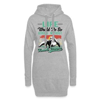 Komodowaran Waran Komododrache - Hoodie-Kleid - Grau meliert - Vorne