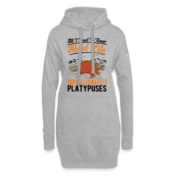 Schnabeltier Geschenk - Hoodie-Kleid - Grau meliert - Vorne