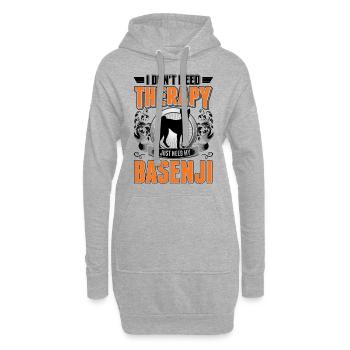 Thérapie Basenji - Sweat-shirt à capuche long Femme - gris chiné - Devant