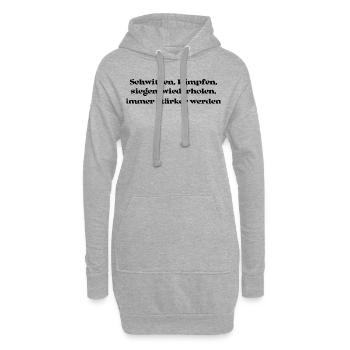Fitness - Schwitzen, kämpfen, siegen, - Hoodie-Kleid - Grau meliert - Vorne