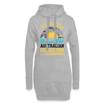Das Leben ist besser mit Australien Cattle Dogs - Hoodie-Kleid - Grau meliert - Vorne