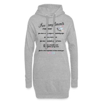 Compliments gratuits - pour vous <3 - Sweat-shirt à capuche long Femme - gris chiné - Devant