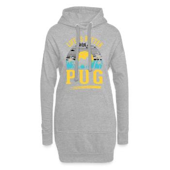 La vie est meilleure avec un carlin - Sweat-shirt à capuche long Femme - gris chiné - Devant