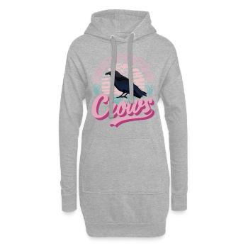 Facilement distrait par les corbeaux Corbeau Corbeau Corbeau - Sweat-shirt à capuche long Femme - gris chiné - Devant