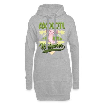 Axolotl Flüsterer Axolotl Whisperer - Hoodie-Kleid - Grau meliert - Vorne