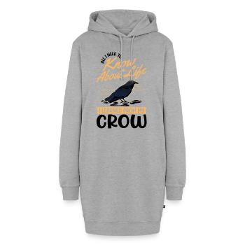 Cadeau Corbeau Corbeau Corbeau Corbeau - Sweat-shirt à capuche long Femme - gris chiné - Devant