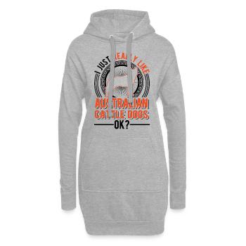 Cadeau de chien de bouvier australien - Sweat-shirt à capuche long Femme - gris chiné - Devant