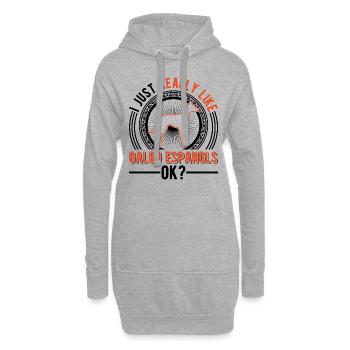 J’aime bien Galgo Españols - Sweat-shirt à capuche long Femme - gris chiné - Devant