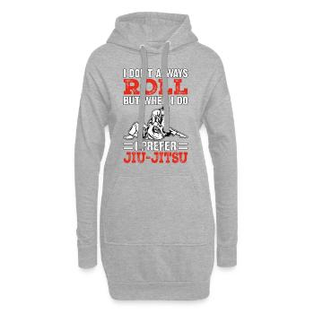 I don't always roll but when I do I prefer BJJ - Hoodie-Kleid - Grau meliert - Vorne