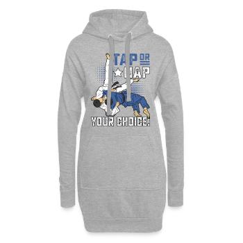 Tap or Nap your Choice Brazilia Jiu-Jitsu - Hoodie-Kleid - Grau meliert - Vorne