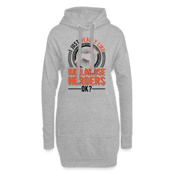 Hollandse Herder Hollandse Herdershond - Hoodie-Kleid - Grau meliert - Vorne