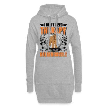 Thérapie Goldendoodle - Sweat-shirt à capuche long Femme - gris chiné - Devant