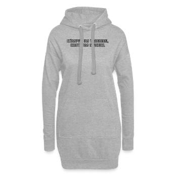 Fitness - Kämpfe im Training, ernte im Spiegel - Hoodie-Kleid - Grau meliert - Vorne