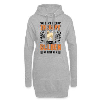 Golden Retriever Therapie - Hoodie-Kleid - Grau meliert - Vorne