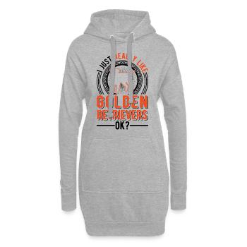 Ich mag einfach Golden Retriever - Hoodie-Kleid - Grau meliert - Vorne