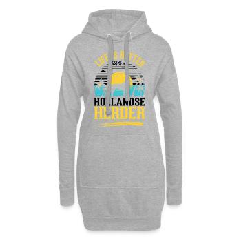 Das Leben ist ist mit einem Hollandse Herder - Hoodie-Kleid - Grau meliert - Vorne