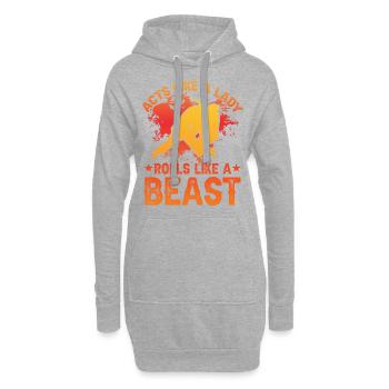 Agit comme une dame, roule comme une bête BJJ - Sweat-shirt à capuche long Femme - gris chiné - Devant
