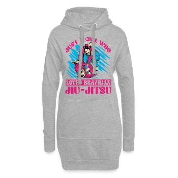 Juste une fille qui aimeJiu-jitsu brésilien - Sweat-shirt à capuche long Femme - gris chiné - Devant