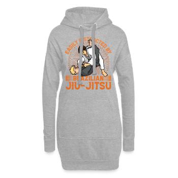 Facilement déchiffré par le Jiu-Jitsu brésilien - Sweat-shirt à capuche long Femme - gris chiné - Devant