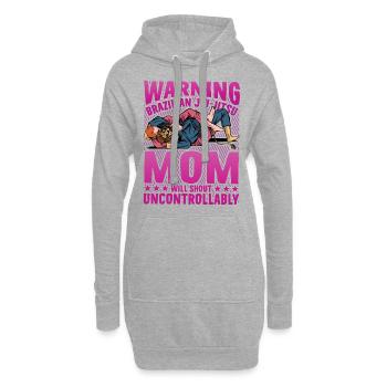 Warning Brazilian Jiu Jitsu Mom will shout - Hoodie-Kleid - Grau meliert - Vorne