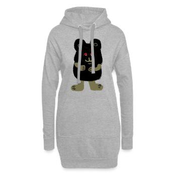 Ours Noir, Habitant De La Forêt, Animal Sauvage, Ours, Ours En Peluche, Enfant - Sweat-shirt à capuche long Femme - gris chiné - Devant