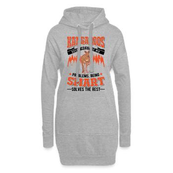 Kangourou Australie Kangourou - Sweat-shirt à capuche long Femme - gris chiné - Devant