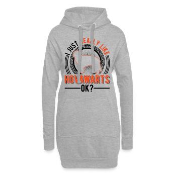 J’aime bien Hovawarts - Sweat-shirt à capuche long Femme - gris chiné - Devant