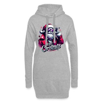 Joyeux Noël Père Noël - Sweat-shirt à capuche long Femme - gris chiné - Devant