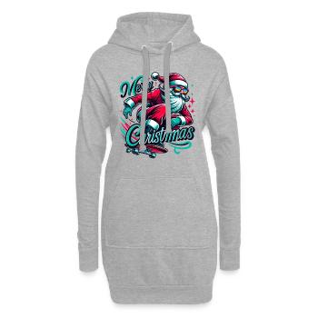 Joyeux Noël Père Noël - Sweat-shirt à capuche long Femme - gris chiné - Devant