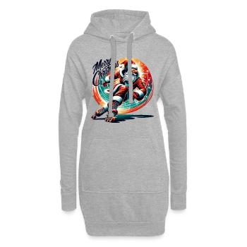 Joyeux Noël Père Noël - Sweat-shirt à capuche long Femme - gris chiné - Devant