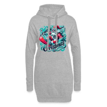 Joyeux Noël Père Noël - Sweat-shirt à capuche long Femme - gris chiné - Devant