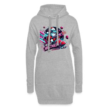 Joyeux Noël Père Noël - Sweat-shirt à capuche long Femme - gris chiné - Devant