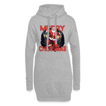 Joyeux Noël Père Noël - Sweat-shirt à capuche long Femme - gris chiné - Devant