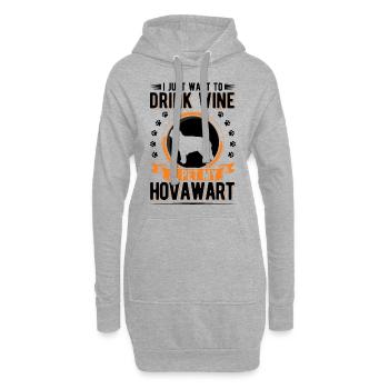 Hovawart et le vin - Sweat-shirt à capuche long Femme - gris chiné - Devant