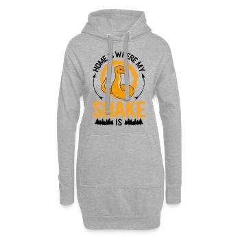 La maison, c’est là où est mon serpent - Sweat-shirt à capuche long Femme - gris chiné - Devant